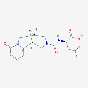 molecular formula C18H25N3O4 B1325161 N-{[(1S,5S)-8-oxo-1,5,6,8-tetrahydro-2H-1,5-methanopyrido[1,2-a][1,5]diazocin-3(4H)-yl]carbonyl}-D-leucine 