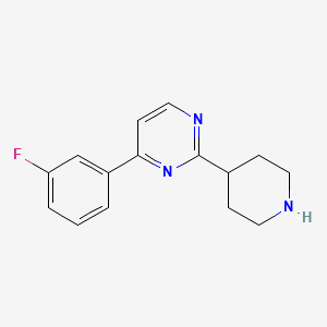 molecular formula C15H16FN3 B13251617 4-(3-Fluorophenyl)-2-(piperidin-4-yl)pyrimidine 