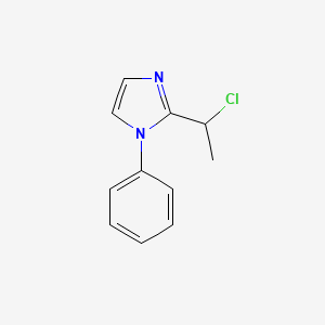 molecular formula C11H11ClN2 B13251631 2-(1-chloroethyl)-1-phenyl-1H-imidazole 