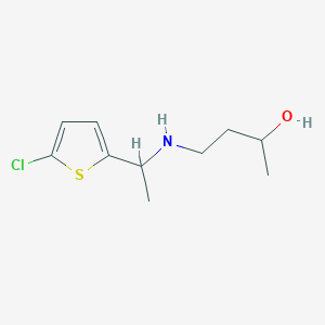 molecular formula C10H16ClNOS B13251652 4-{[1-(5-Chlorothiophen-2-yl)ethyl]amino}butan-2-ol 