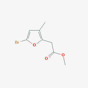 molecular formula C8H9BrO3 B13251658 Methyl 2-(5-bromo-3-methylfuran-2-yl)acetate 