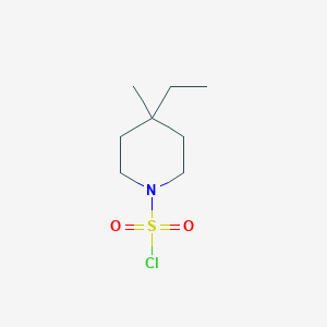 molecular formula C8H16ClNO2S B13251670 4-Ethyl-4-methylpiperidine-1-sulfonyl chloride 