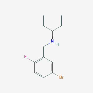 molecular formula C12H17BrFN B13251716 [(5-Bromo-2-fluorophenyl)methyl](pentan-3-YL)amine 