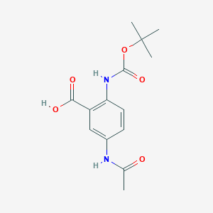 molecular formula C14H18N2O5 B1325173 Boc-5-乙酰氨基-2-氨基苯甲酸 CAS No. 848126-55-6