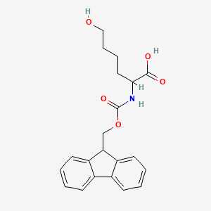 molecular formula C21H23NO5 B13251731 2-({[(9H-fluoren-9-yl)methoxy]carbonyl}amino)-6-hydroxyhexanoic acid 