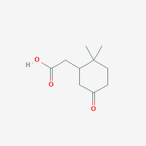 molecular formula C10H16O3 B13251741 2-(2,2-Dimethyl-5-oxocyclohexyl)acetic acid 