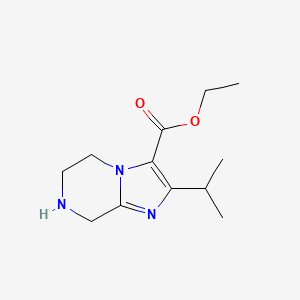 molecular formula C12H19N3O2 B13251795 Ethyl 2-(propan-2-yl)-5H,6H,7H,8H-imidazo[1,2-a]pyrazine-3-carboxylate 