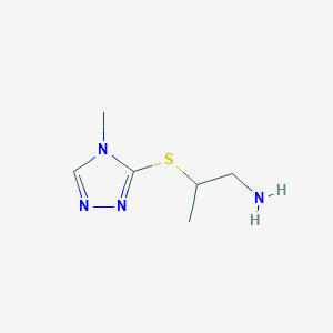 molecular formula C6H12N4S B13251799 3-[(1-Aminopropan-2-YL)sulfanyl]-4-methyl-4H-1,2,4-triazole 