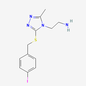 2-(3-{[(4-iodophenyl)methyl]sulfanyl}-5-methyl-4H-1,2,4-triazol-4-yl)ethan-1-amine