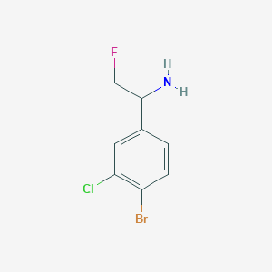 molecular formula C8H8BrClFN B13251861 1-(4-Bromo-3-chlorophenyl)-2-fluoroethan-1-amine 