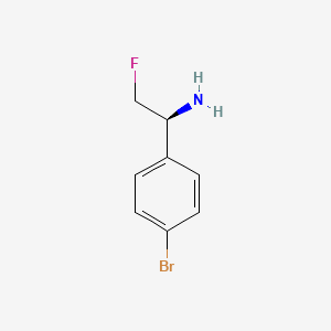 molecular formula C8H9BrFN B13251870 (1S)-1-(4-Bromophenyl)-2-fluoroethanamine 