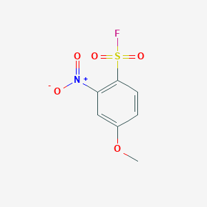 molecular formula C7H6FNO5S B13251906 4-Methoxy-2-nitrobenzene-1-sulfonyl fluoride 