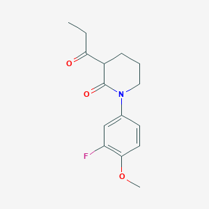 1-(3-Fluoro-4-methoxyphenyl)-3-propanoylpiperidin-2-one