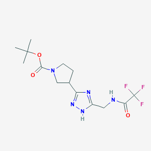 tert-Butyl 3-{5-[(trifluoroacetamido)methyl]-1H-1,2,4-triazol-3-yl}pyrrolidine-1-carboxylate