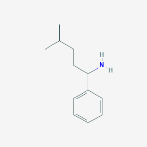 molecular formula C12H19N B13252017 4-Methyl-1-phenylpentan-1-amine CAS No. 17061-54-0