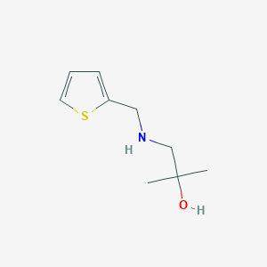 molecular formula C9H15NOS B13252038 2-Methyl-1-[(thiophen-2-ylmethyl)amino]propan-2-ol 