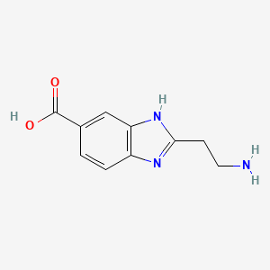 molecular formula C10H11N3O2 B13252045 2-(2-Aminoethyl)-1H-1,3-benzodiazole-5-carboxylic acid 