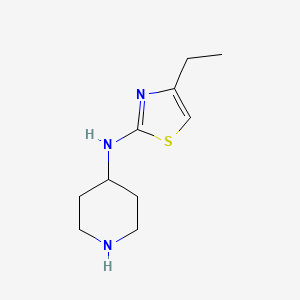 molecular formula C10H17N3S B13252049 N-(4-ethyl-1,3-thiazol-2-yl)piperidin-4-amine 