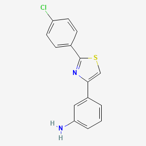 molecular formula C15H11ClN2S B13252056 3-[2-(4-Chlorophenyl)-1,3-thiazol-4-yl]aniline 