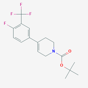 molecular formula C17H19F4NO2 B13252131 tert-Butyl 4-[4-fluoro-3-(trifluoromethyl)phenyl]-1,2,3,6-tetrahydropyridine-1-carboxylate 