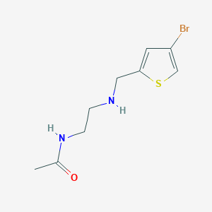 molecular formula C9H13BrN2OS B13252183 N-(2-{[(4-bromothiophen-2-yl)methyl]amino}ethyl)acetamide 