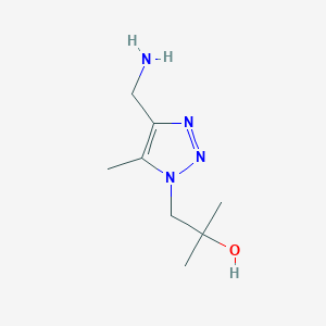 molecular formula C8H16N4O B13252192 1-[4-(Aminomethyl)-5-methyl-1H-1,2,3-triazol-1-yl]-2-methylpropan-2-ol 