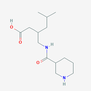 molecular formula C14H26N2O3 B13252207 5-Methyl-3-{[(piperidin-3-yl)formamido]methyl}hexanoic acid 