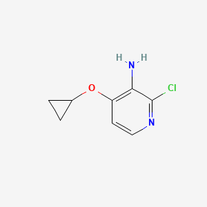 molecular formula C8H9ClN2O B13252295 2-Chloro-4-cyclopropoxypyridin-3-amine 