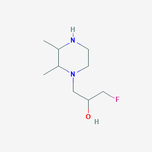 molecular formula C9H19FN2O B13252372 1-(2,3-Dimethylpiperazin-1-yl)-3-fluoropropan-2-ol 