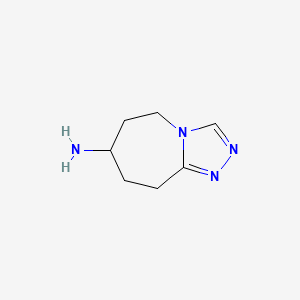 molecular formula C7H12N4 B13252383 5H,6H,7H,8H,9H-[1,2,4]Triazolo[4,3-a]azepin-7-amine 