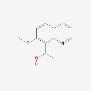 molecular formula C13H15NO2 B13252401 1-(7-Methoxyquinolin-8-yl)propan-1-ol 