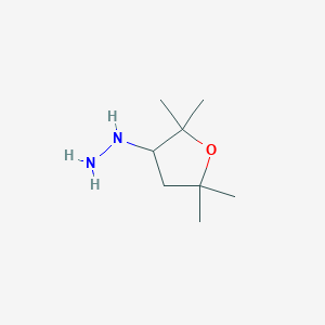 molecular formula C8H18N2O B13252410 (2,2,5,5-Tetramethyloxolan-3-yl)hydrazine 