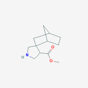 molecular formula C12H19NO2 B13252419 Methyl spiro[bicyclo[2.2.1]heptane-2,3'-pyrrolidine]-4'-carboxylate 