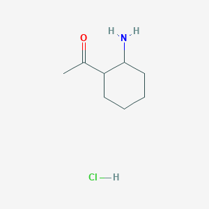 molecular formula C8H16ClNO B13252434 1-(2-Aminocyclohexyl)ethan-1-one hydrochloride 