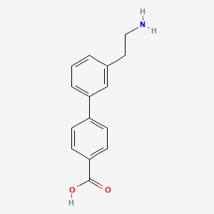 molecular formula C15H15NO2 B13252441 4-[3-(2-Aminoethyl)phenyl]benzoic acid 