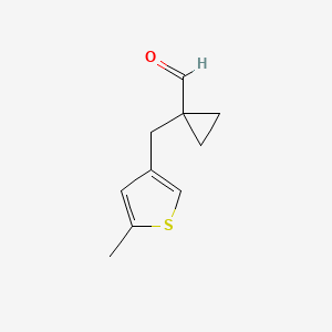 1-[(5-Methylthiophen-3-yl)methyl]cyclopropane-1-carbaldehyde