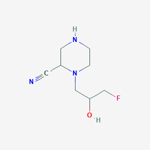 1-(3-Fluoro-2-hydroxypropyl)piperazine-2-carbonitrile