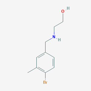 molecular formula C10H14BrNO B13252462 2-{[(4-Bromo-3-methylphenyl)methyl]amino}ethan-1-ol 