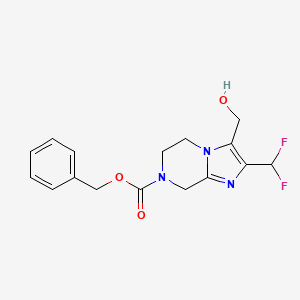 Benzyl 2-(difluoromethyl)-3-(hydroxymethyl)-5H,6H,7H,8H-imidazo[1,2-a]pyrazine-7-carboxylate