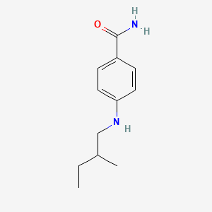 molecular formula C12H18N2O B13252477 4-[(2-Methylbutyl)amino]benzamide 