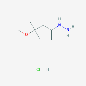 molecular formula C7H19ClN2O B13252485 (4-Methoxy-4-methylpentan-2-yl)hydrazine hydrochloride 