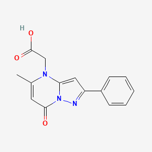 2-{5-methyl-7-oxo-2-phenyl-4H,7H-pyrazolo[1,5-a]pyrimidin-4-yl}acetic acid