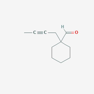 1-(But-2-yn-1-yl)cyclohexane-1-carbaldehyde