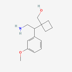 molecular formula C14H21NO2 B13252599 {1-[2-Amino-1-(3-methoxyphenyl)ethyl]cyclobutyl}methanol 