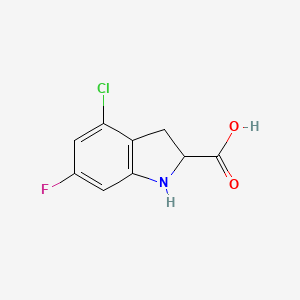 4-Chloro-6-fluoro-2,3-dihydro-1H-indole-2-carboxylic acid