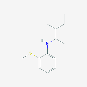 molecular formula C13H21NS B13252637 N-(3-Methylpentan-2-yl)-2-(methylsulfanyl)aniline 