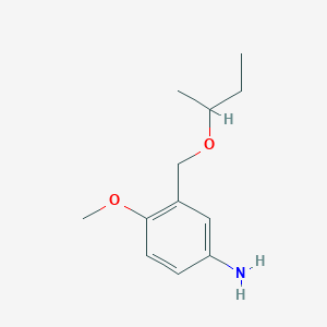 molecular formula C12H19NO2 B13252639 3-[(Butan-2-yloxy)methyl]-4-methoxyaniline 