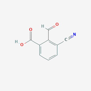 molecular formula C9H5NO3 B13252676 3-Cyano-2-formylbenzoic acid 