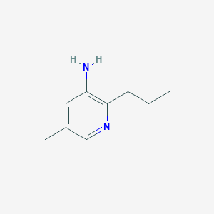 molecular formula C9H14N2 B13252720 5-Methyl-2-propylpyridin-3-amine 