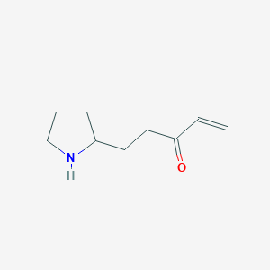 molecular formula C9H15NO B13252724 5-(Pyrrolidin-2-yl)pent-1-en-3-one 